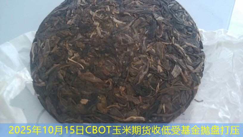 2025年10月15日CBOT玉米期货收低受基金抛盘打压